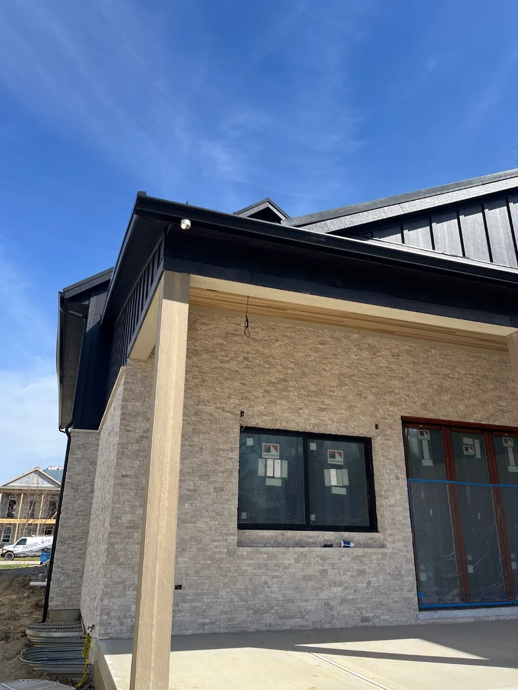 Storm damage documentation on a Woodshire commercial building